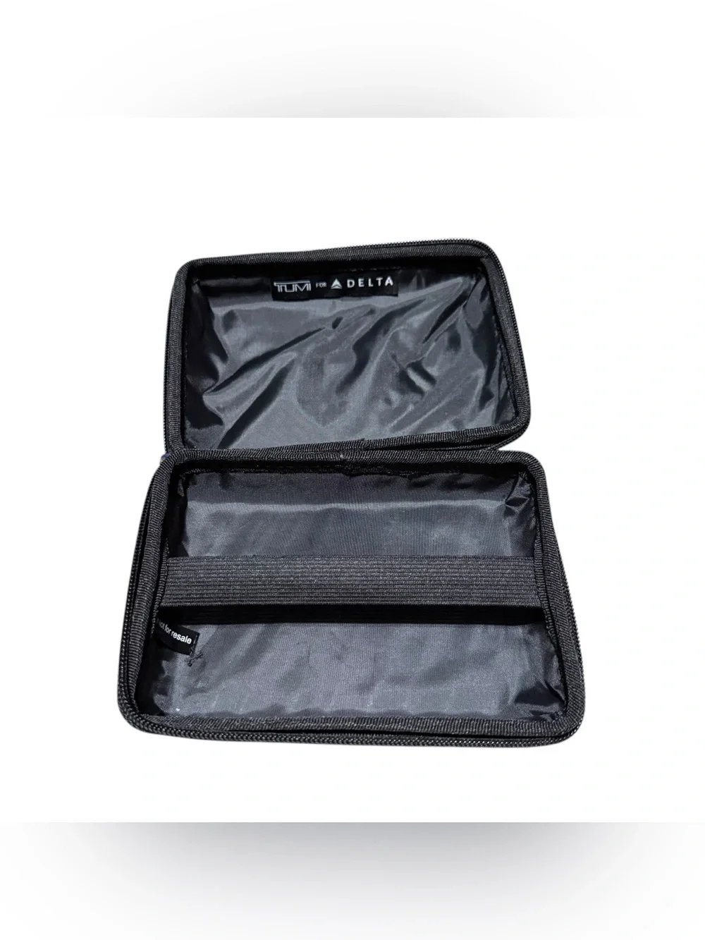 TUMI Delta Zip Around Travel Case Small 4”x6” Toiletry Hard Shell Makeup Gray
